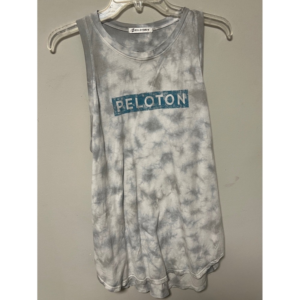 Peloton Tank Top Womens Medium Grey Tie Dye Pre-owned Racerback Muscle Tee